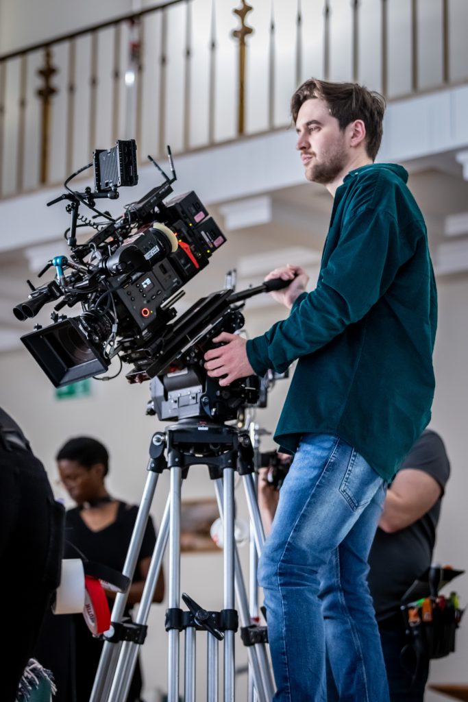 Norbert Varjasi operating the Sony Venice on the set of the January 19th short film